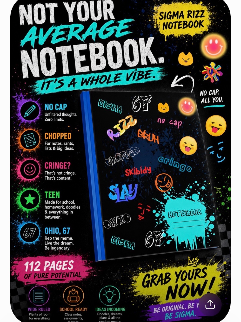 Notebook - Sigma Rizz Notebook & Sketchbook